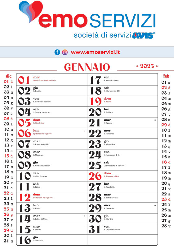 Calendario personalizzato